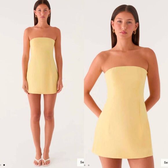 Peppermayo Dresses & Skirts - Peppermayo Della Strapless Mini Dress - Yellow US 2 NWT
